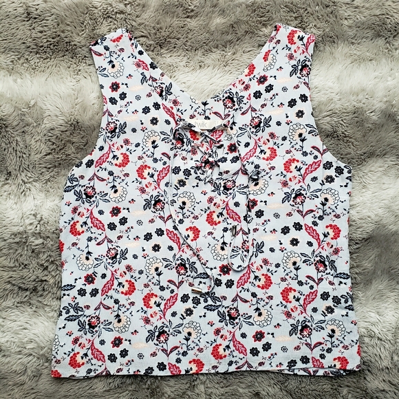 🖤 2/30$ 🖤 Blue cami, camisole top with flowers - Picture 1 of 5